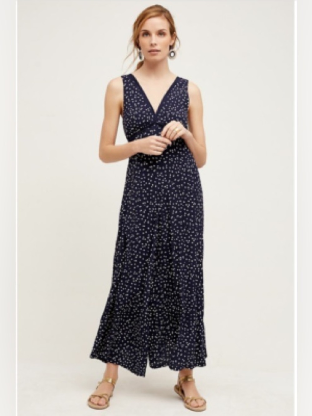 Anthropologie HD in Paris Tullah Wide-Leg  V-Neck Jumpsuit.  Size 12.  NWOT.